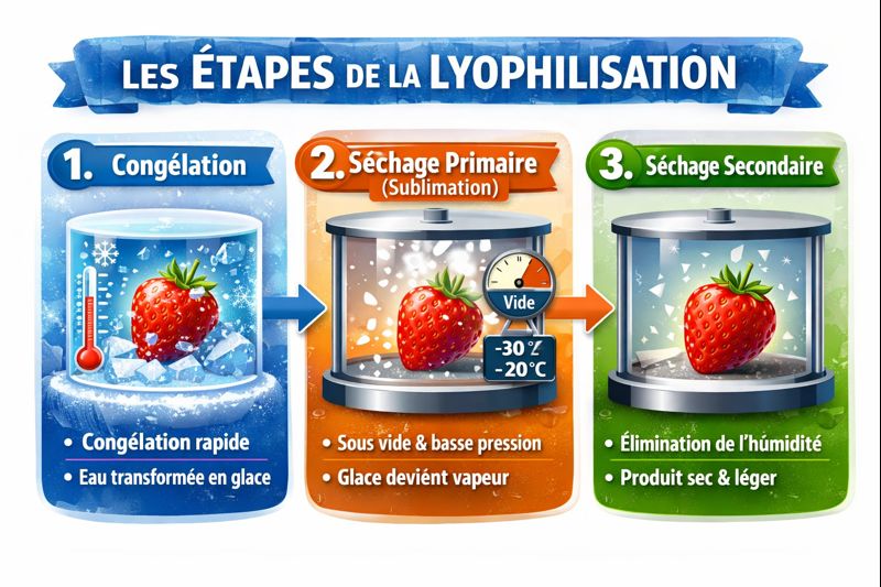 Les étapes de lyophilisation