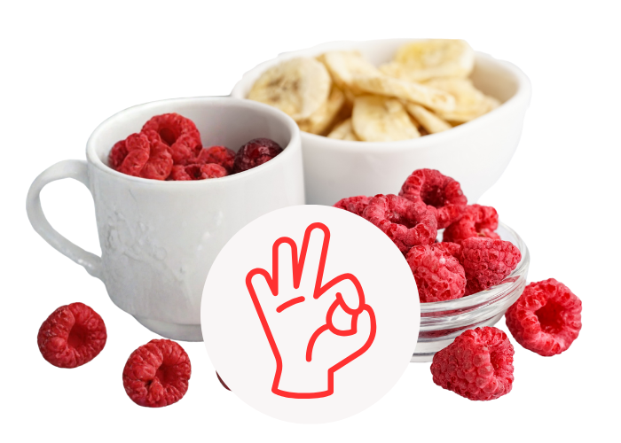 gout et apparence fruits lyophilisés