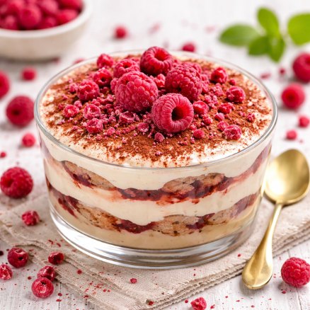 Tiramisu framboises lyophilisées