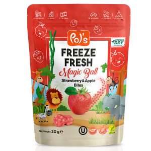 fraises et pommes lyophilisées
