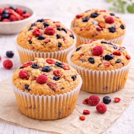 muffins fruits rouges lyophilisés