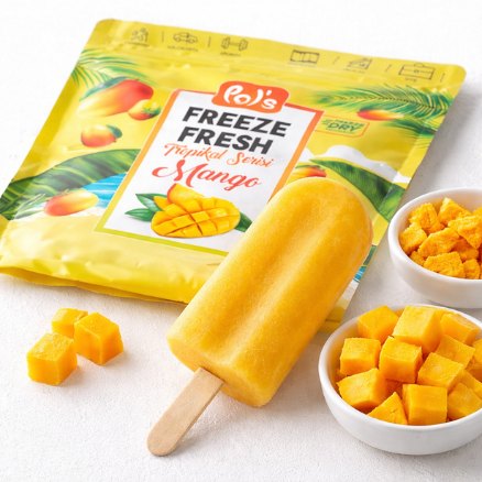 sorbet à la mangue lyophilisée